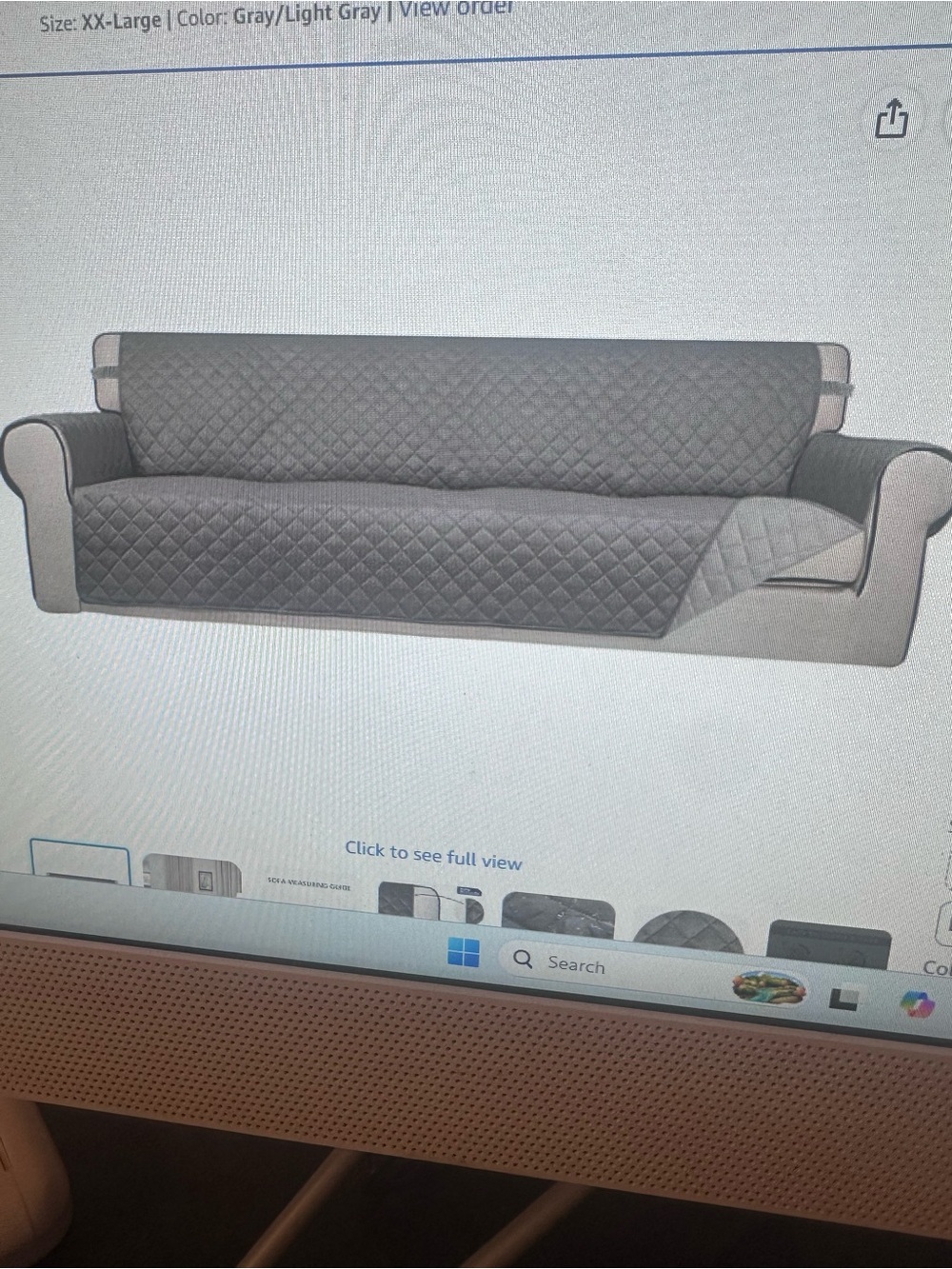 Gray Quilted Sofa Protector Slipcover - Brand โ88